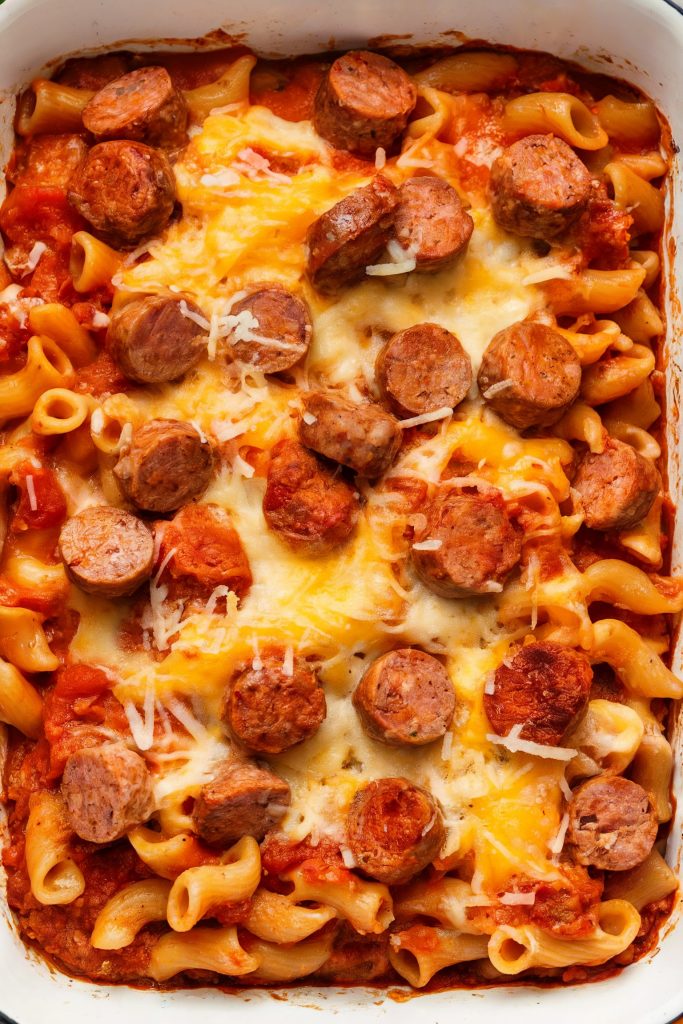 Spicy Sausage Pasta Bake