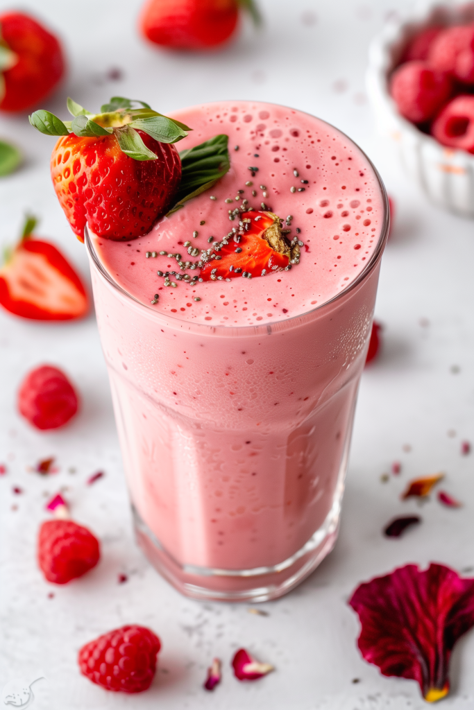 Hibiscus Rose Almond Berry Smoothie