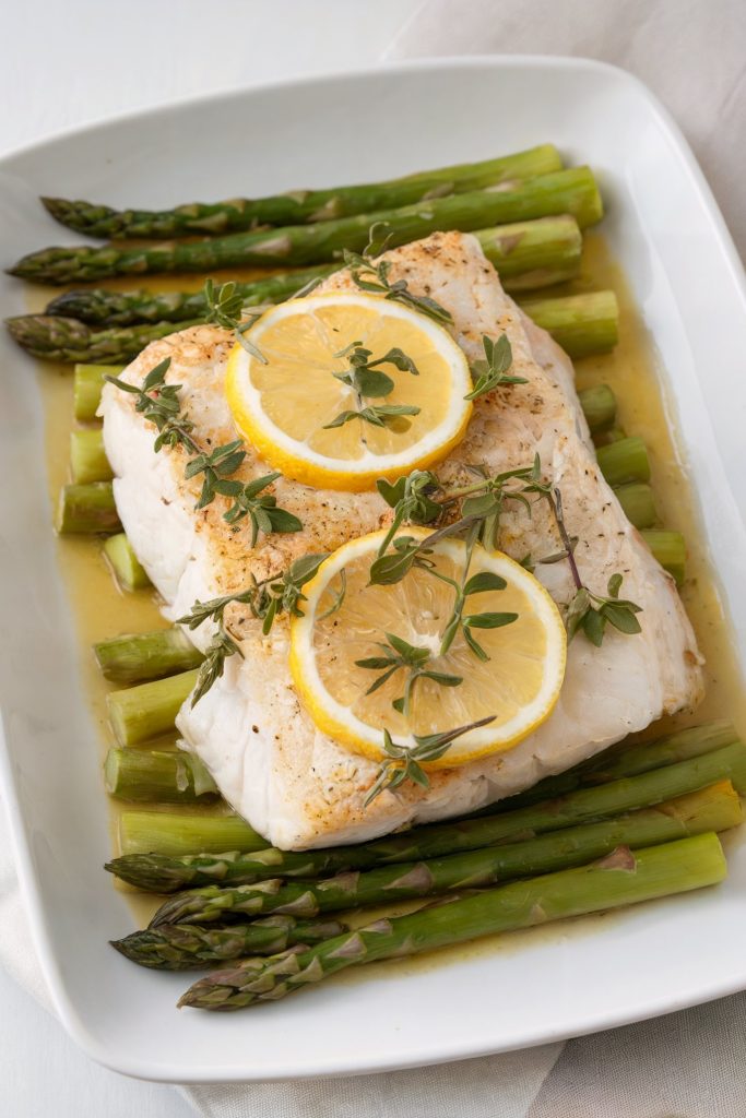 Lemon Herb Cod With Asparagus