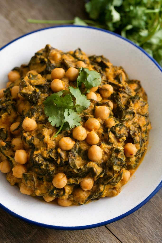 Indian Spiced Chickpea and Spinach Curry (Chana Saag)