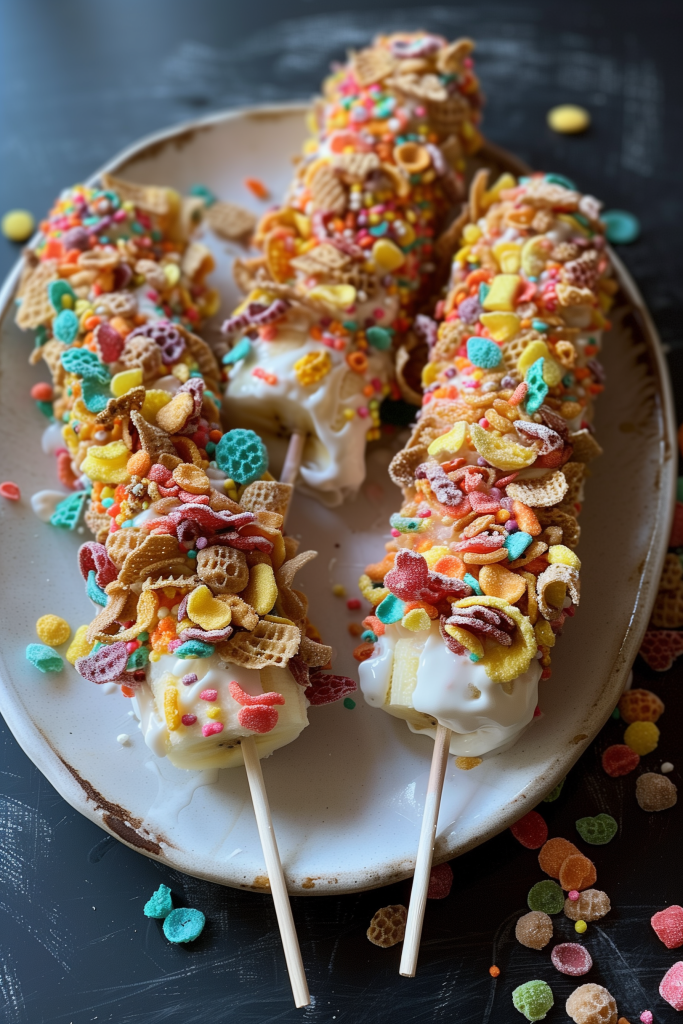 Frozen Banana Cereal Pops