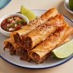 A plate of beef flautas