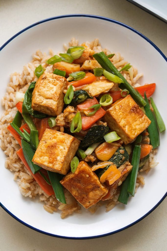 Stir-Fried Tofu with Brown Rice