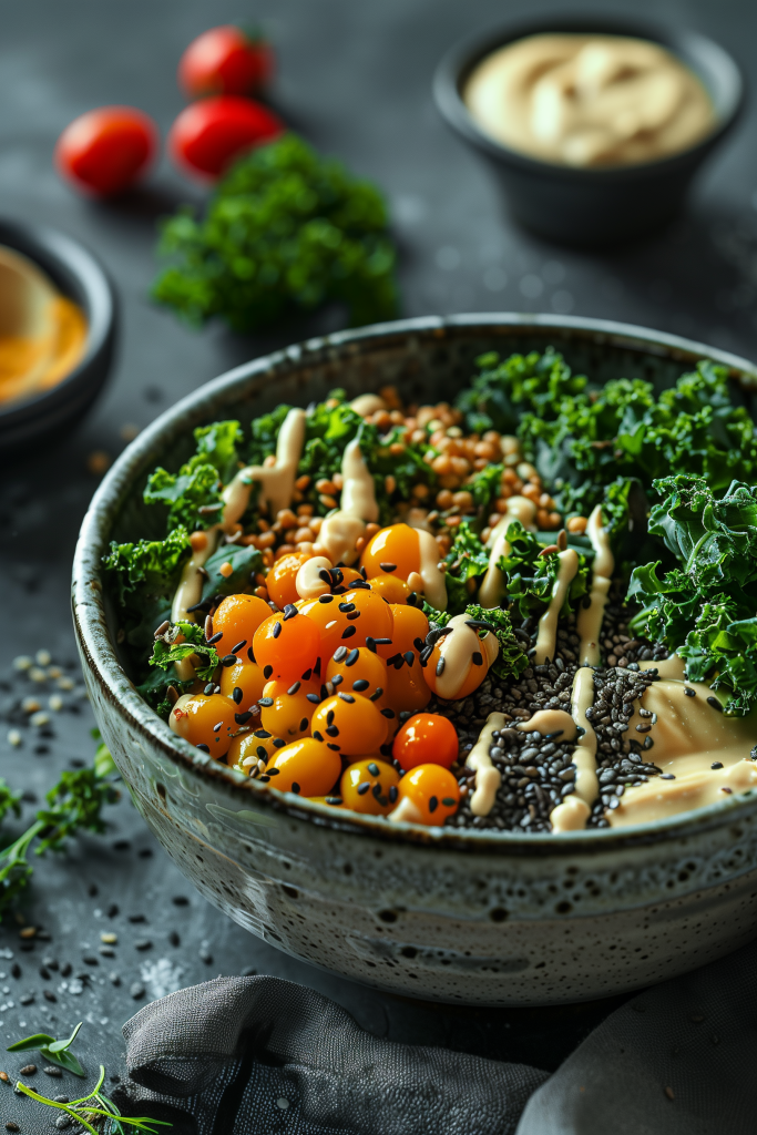 Tahini Kale Protein Bowl