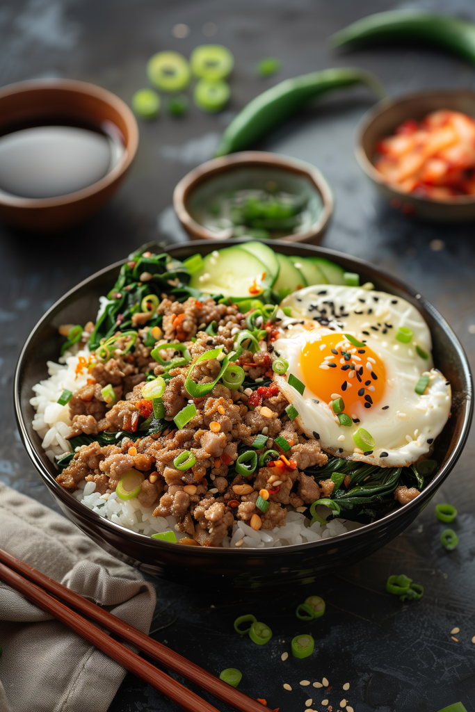 Korean Ground Turkey Rice Bowl