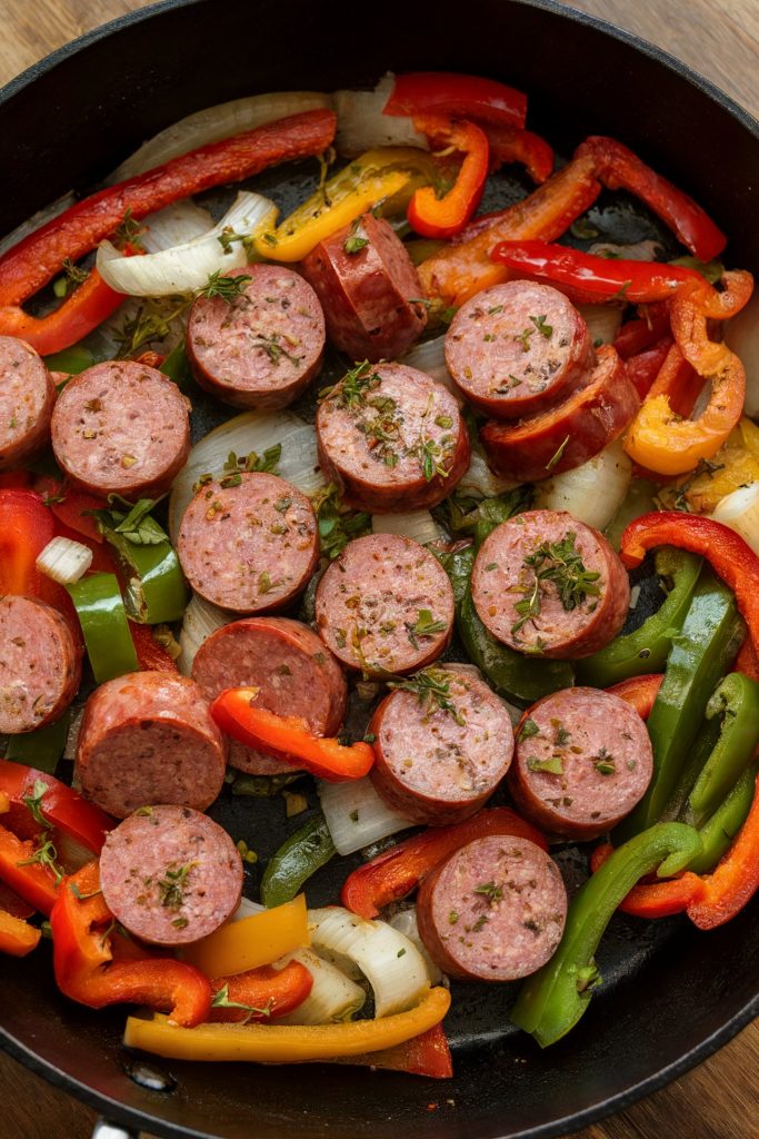 Smoked Sausage with Peppers and Onions