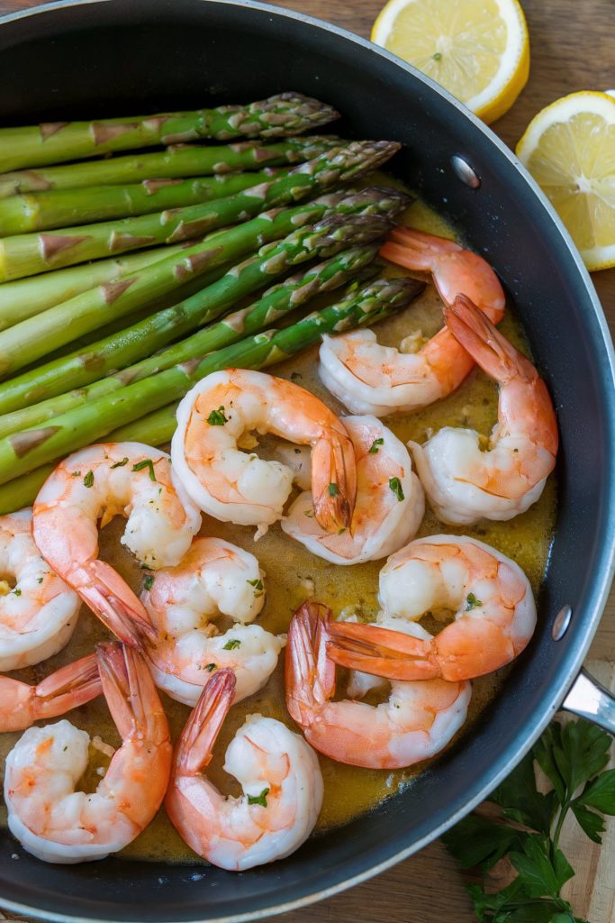 Garlic Butter Shrimp with Asparagus