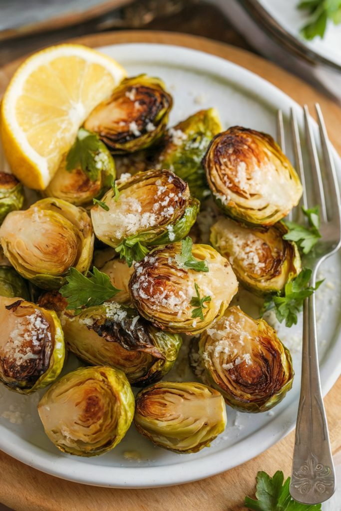 Garlic Parmesan Roasted Brussels Sprouts