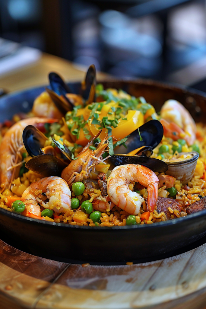 Seafood Paella with Brown Rice