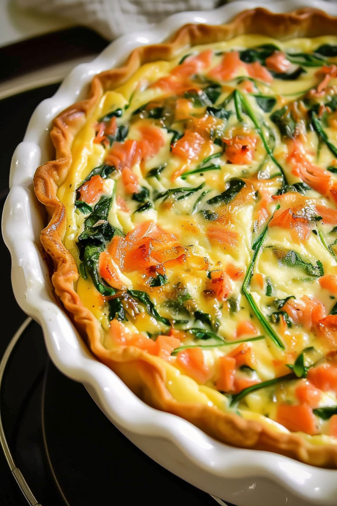 Salmon and Spinach Quiche