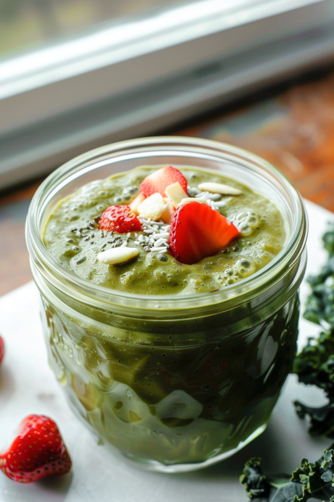 Strawberry Kale Breakfast Smoothie