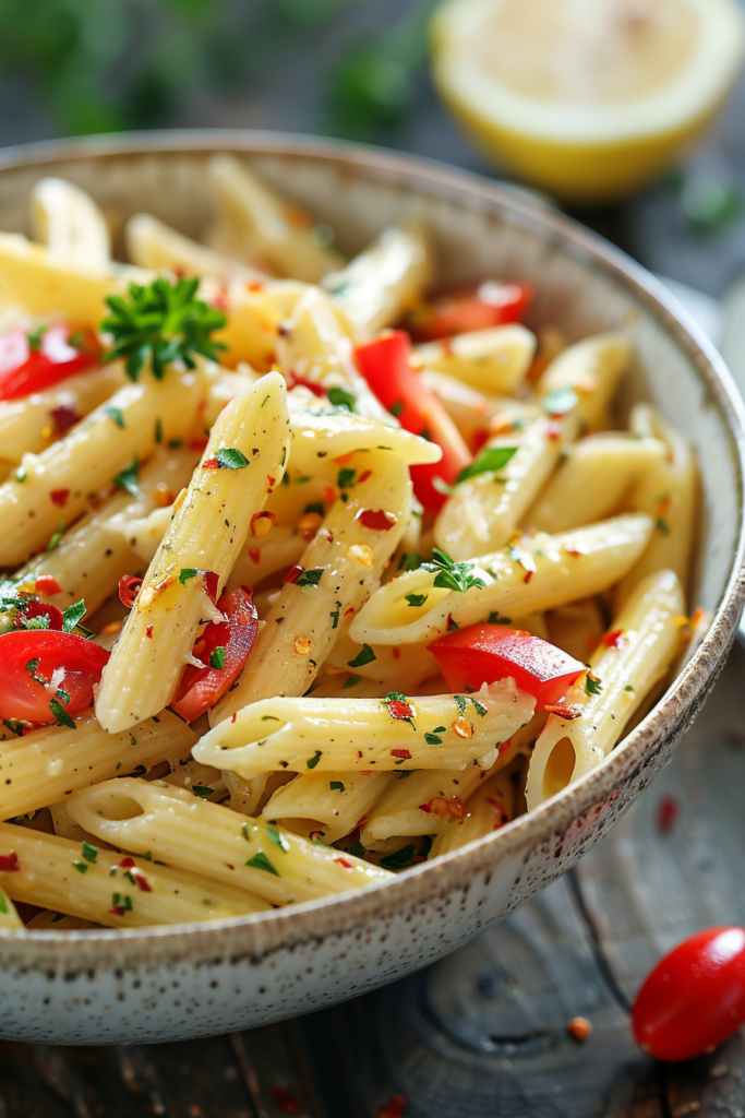 Zesty Lemon Herb Dressing Pasta Salad