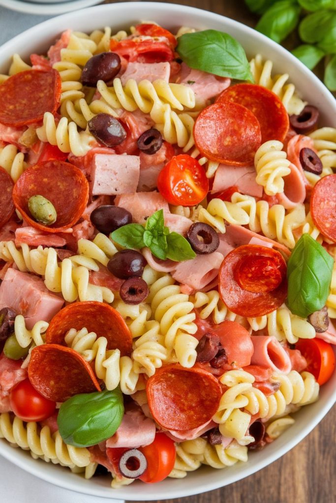 Pepperoni and Ham Combo Pasta Salad