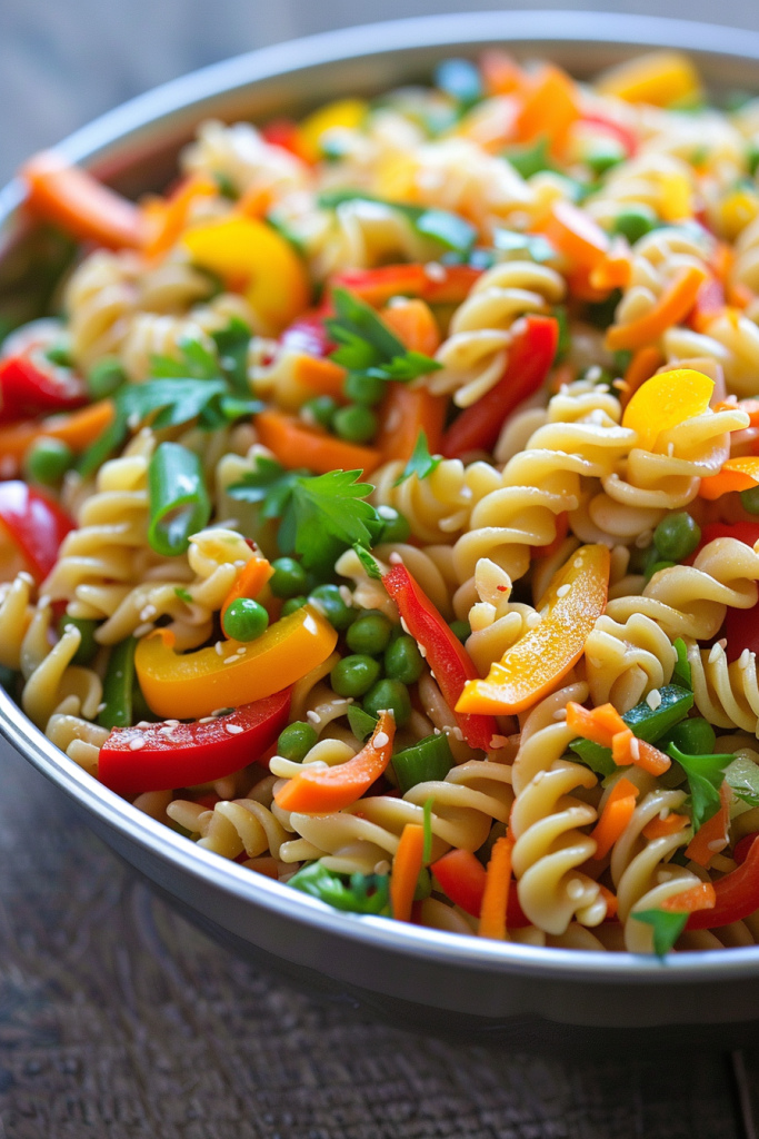 Sesame Ginger Veggies Pasta Salad