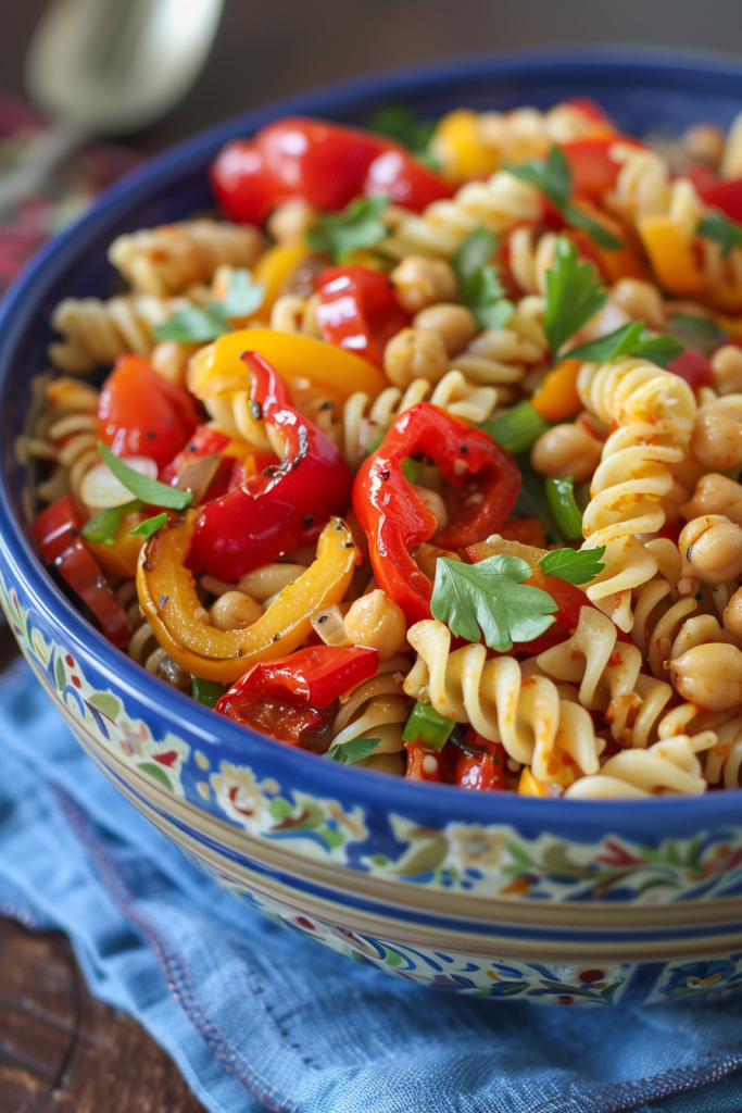 Roasted Red Pepper Delight Pasta Salad
