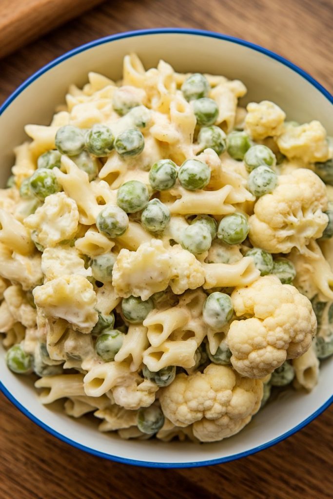 Cauliflower and Pea Mix Pasta Salad