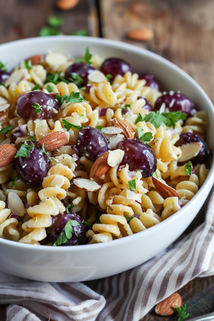 Grape and Almond Explosion Pasta Salad