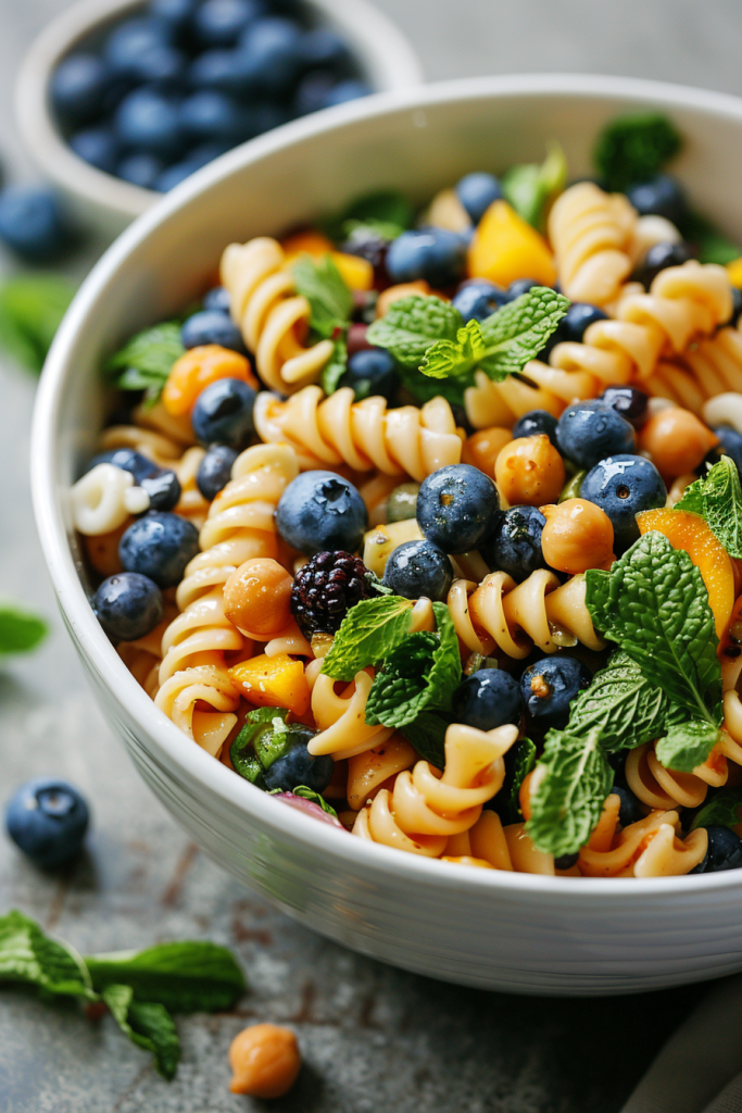 Blueberry and Mint Burst Pasta Salad