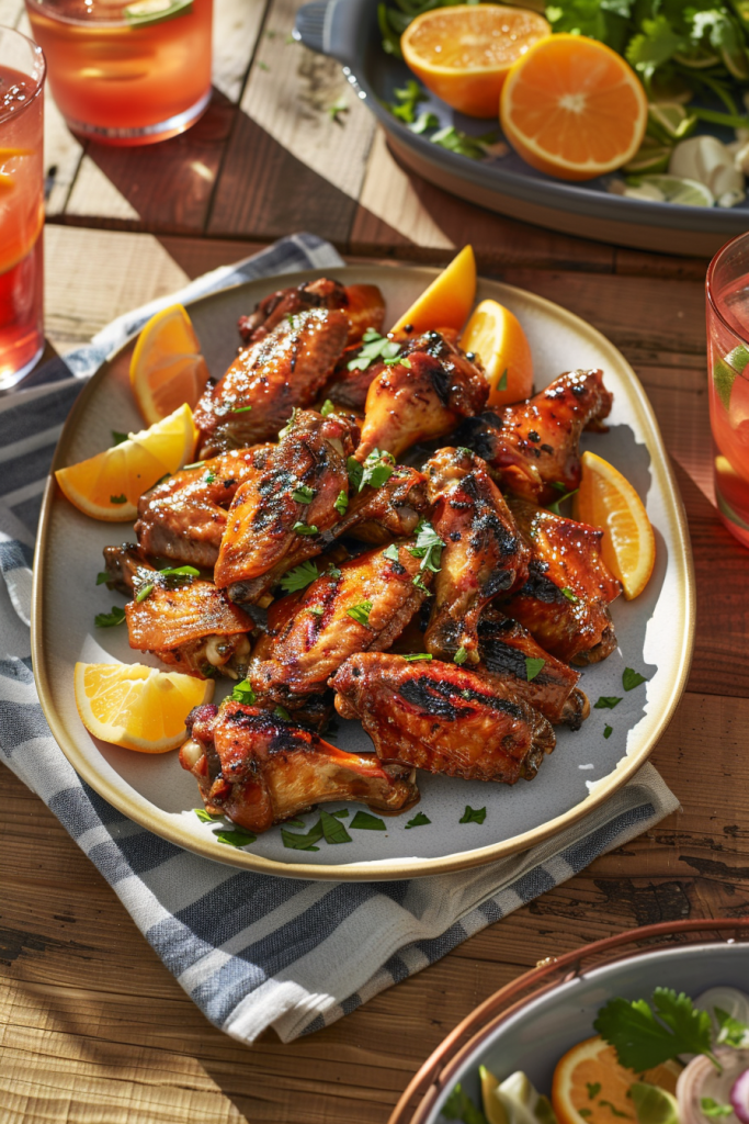 Orange-Garlic Glazed Wings