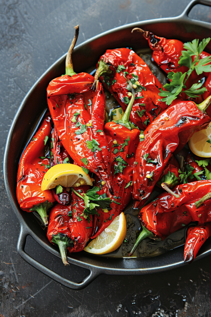 Lemon-Drizzled Red Peppers