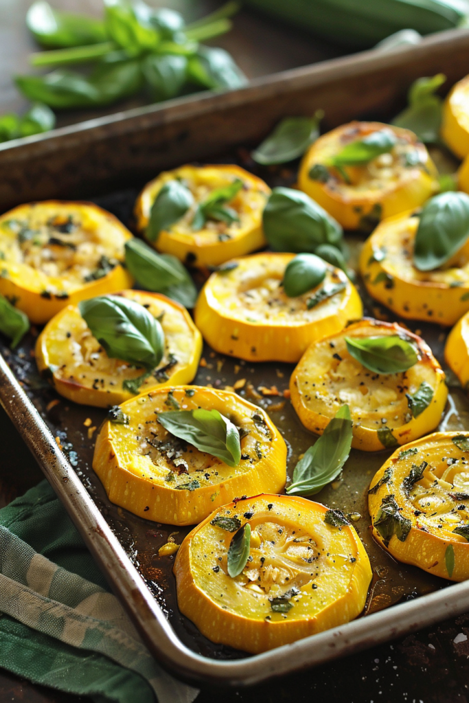 Basil-Topped Squash Rounds