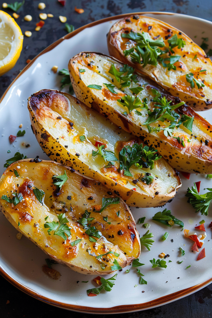 Pepper-Lemon Potato Halves