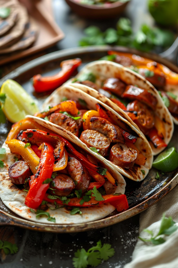 Taco-Spiced Sausage and Peppers