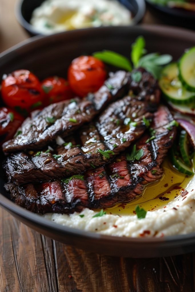 Greek Steak and Hummus Bowl