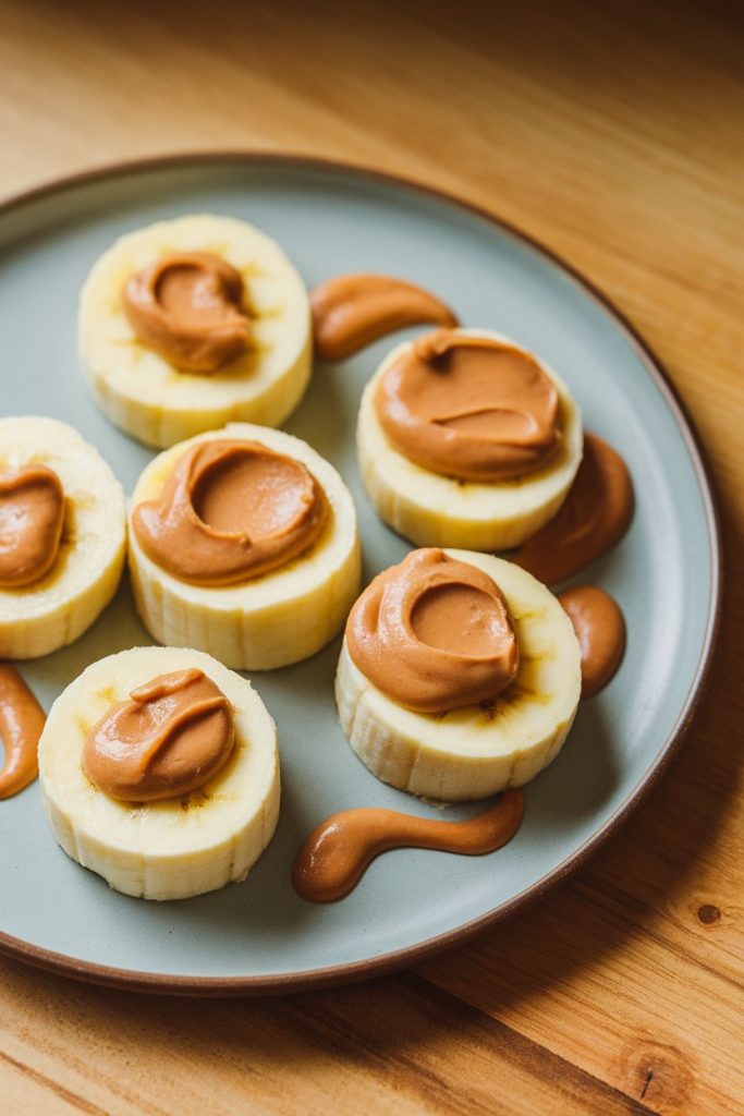 Banana Slices with Peanut Butter