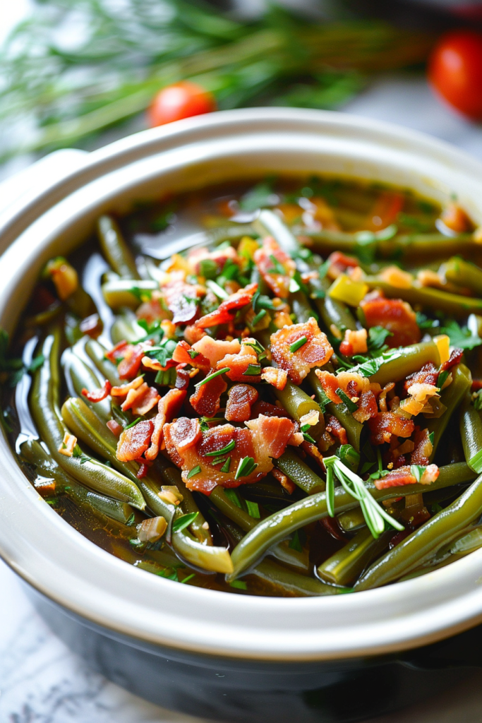 Slow Cooker Green Beans with Bacon