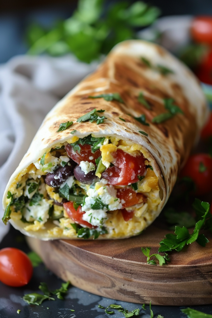 Healthy Mediterranean Breakfast Burrito