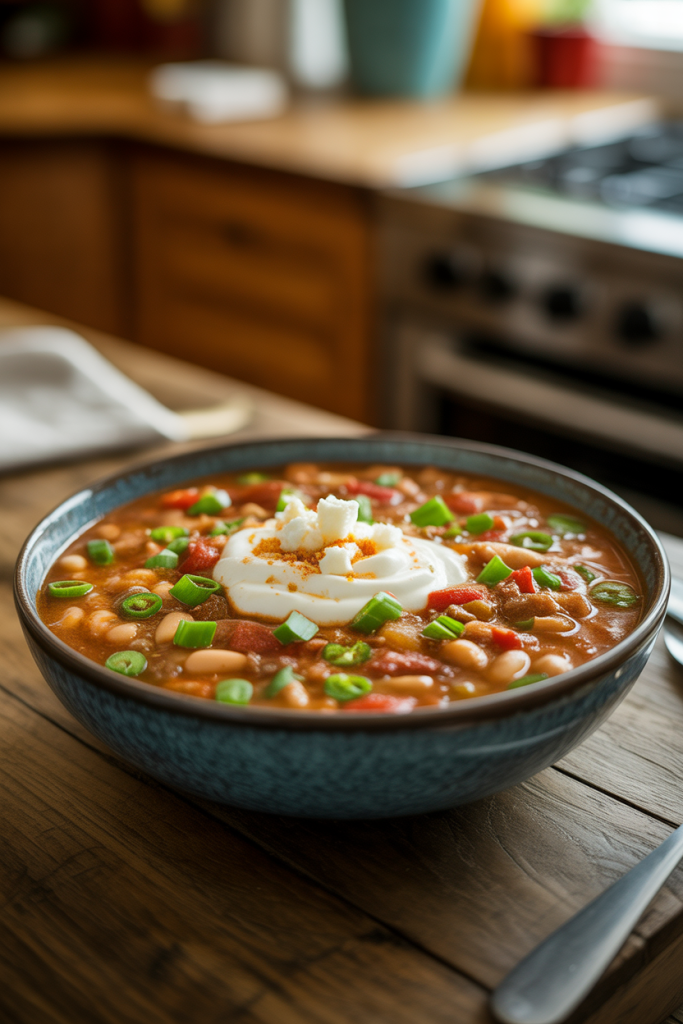 Turkey & White Bean Chili. Brown lean ground turkey with onion and jalapeño, then add canned white beans, tomatoes, and chili spices. 
