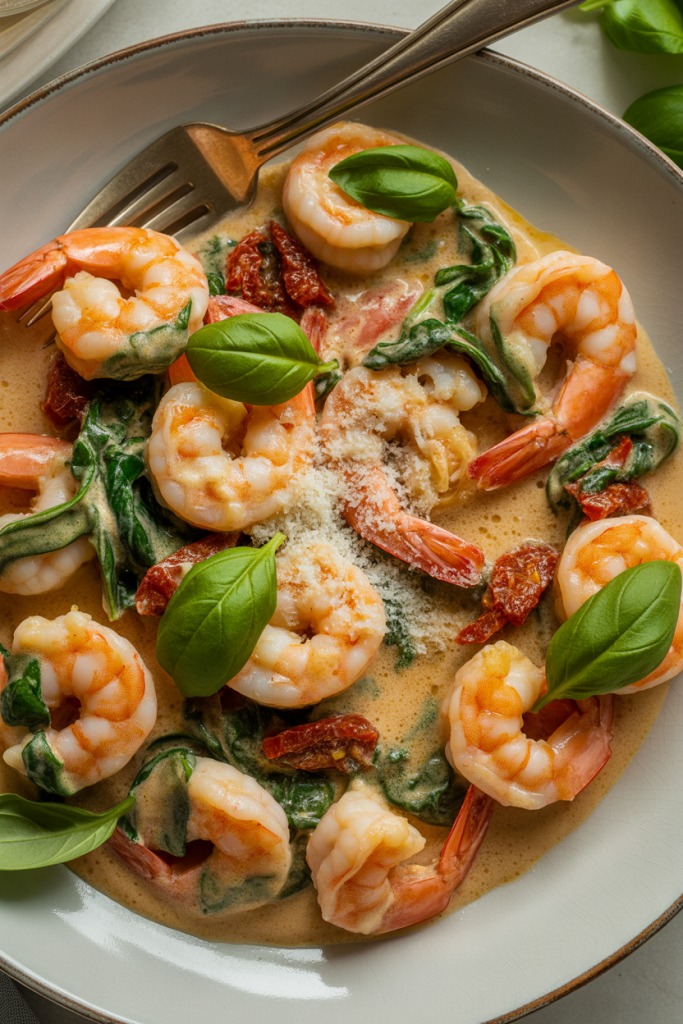 Creamy Garlic Butter Tuscan Shrimp