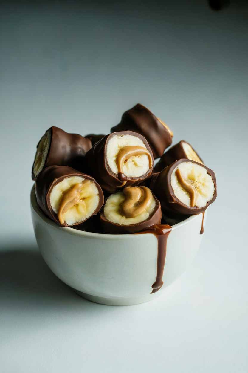 Frozen Banana Peanut Butter Bites