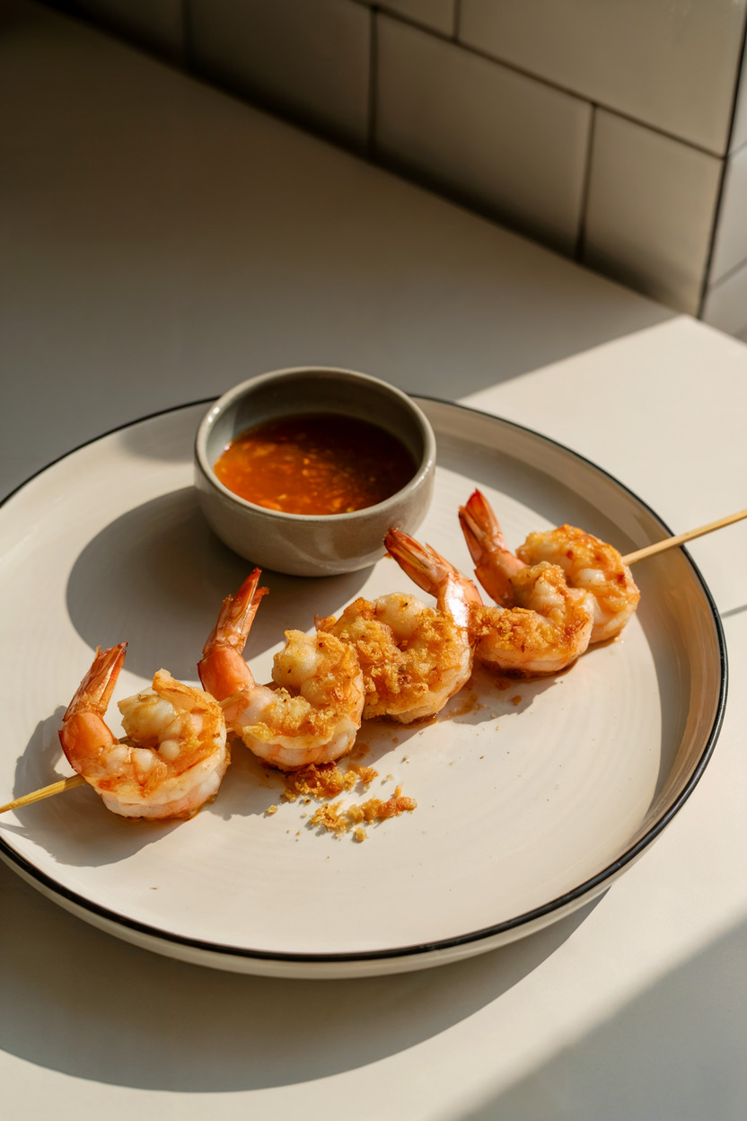 Coconut Shrimp Skewers with Sweet Chili Dip