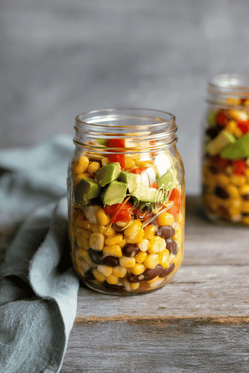 Black Bean & Corn Salad Jars