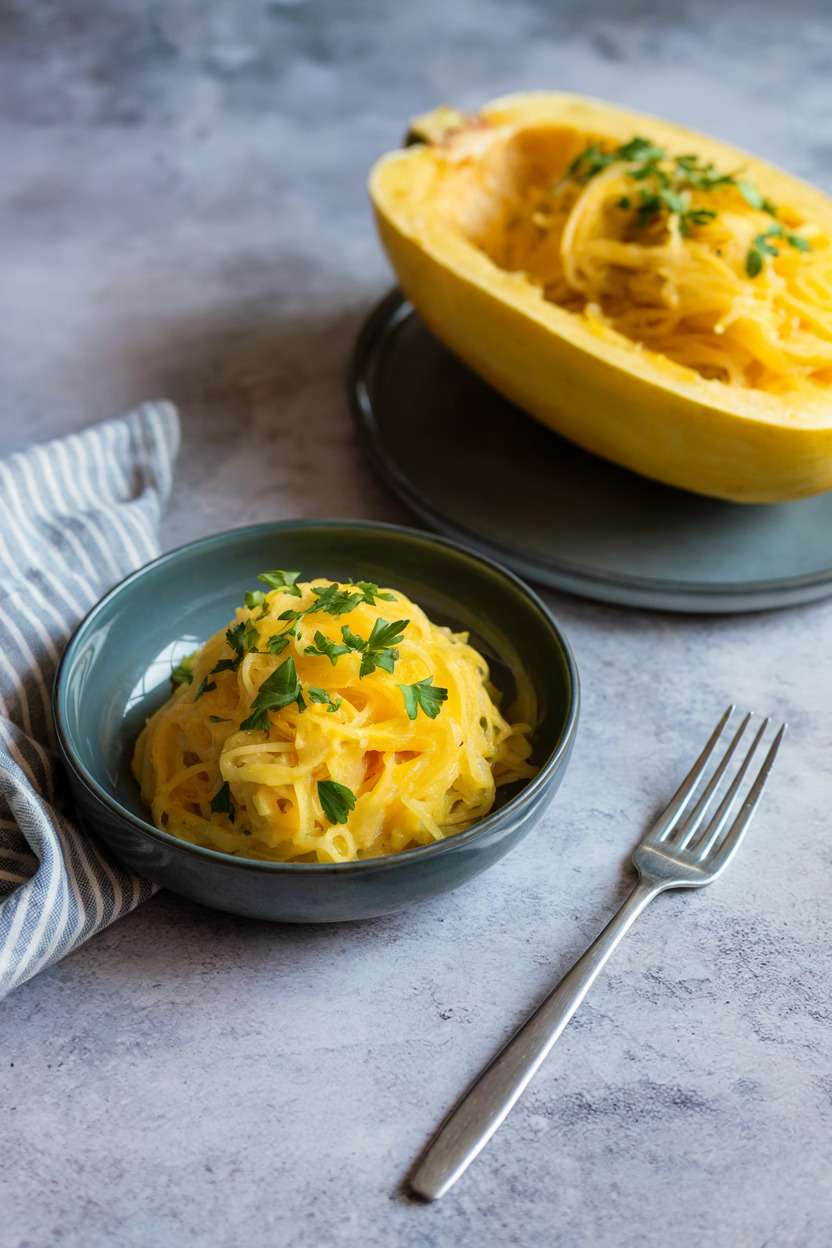 Roasted Garlic Spaghetti Squash