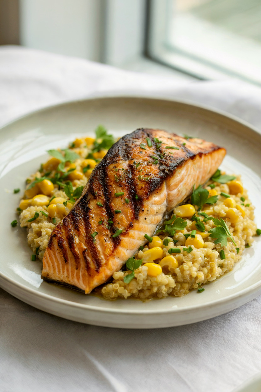 Moroccan Spiced Grilled Salmon with Quinoa